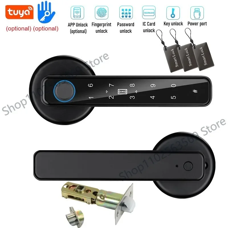 

TTLOCK/Tuya BLE Fingerprint Door Lock Smart Digital Electronic Lock Password Key IC Card APP Unlock Metal Smart Lock Door