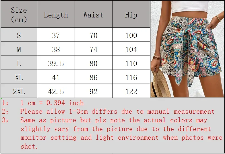 2026 Summer New Boho Paisley Print Wrap Skort High Waist Tie Front Scarf Hem Casual Beach Shorts for Woman Clothes