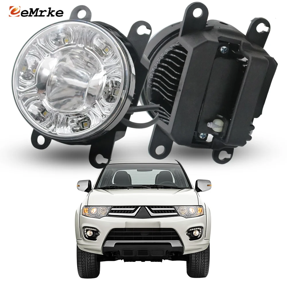 For Mitsubishi Pajero Sport Triton L200 Pickup 2013 2014 2015 2016 Add 18W Led Fog Lights DOT. ECE DRL Lamp Daylight E-mark E4