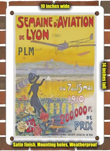 METAL SIGN - 1910 Lyon Aviation Week PLM - 10x14 Inches 2