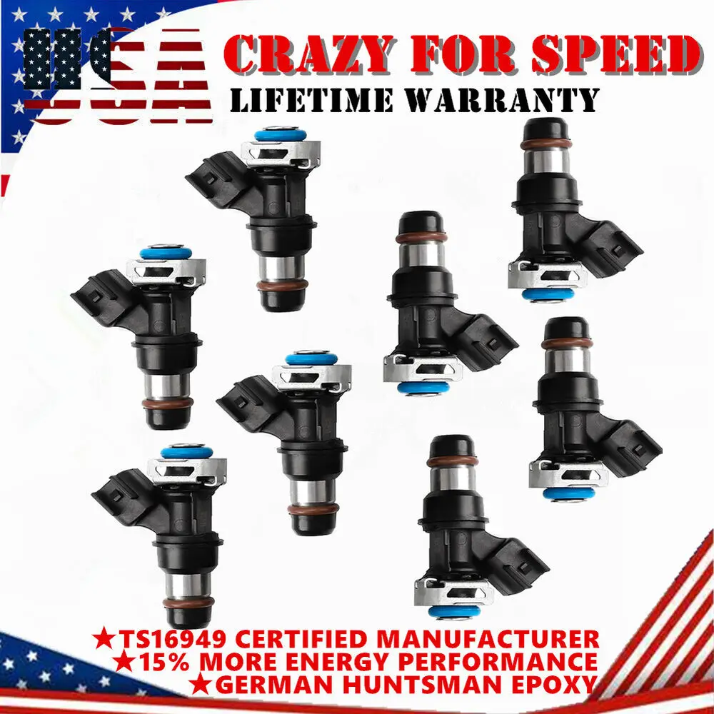 

8PC 12580681 Fuel Injectors For 2007-09 Chevy Silverado Suburban GMC Sierra 1500