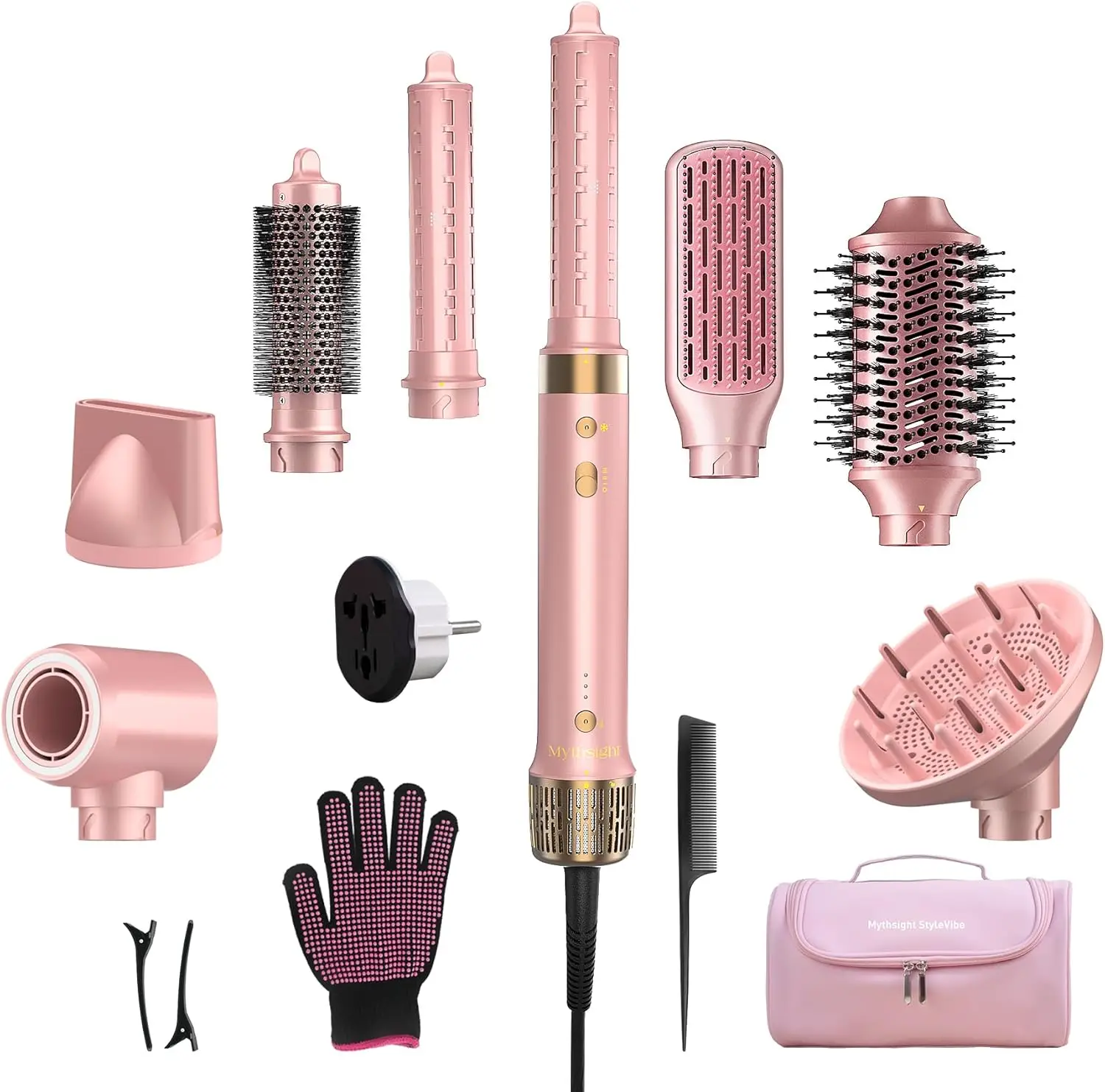 

8-in-1 Air Styler & Hair Dryer, Dual Voltage, Auto Wrap Curls, Fast Drying, Frizz-Free Volume, Travel Case