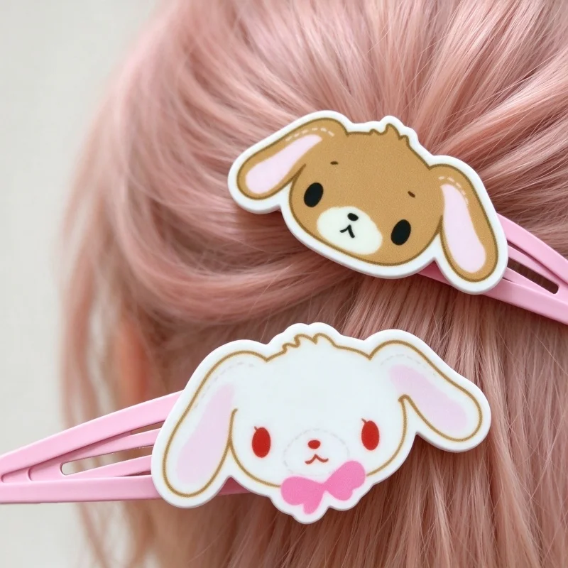 Kawaii White Sugarbunnies Bangs Bb Clip New Japanese Anime Cartoon Caramel Rabbit High Ponytail Hair Breaking Artifact Toy Gift