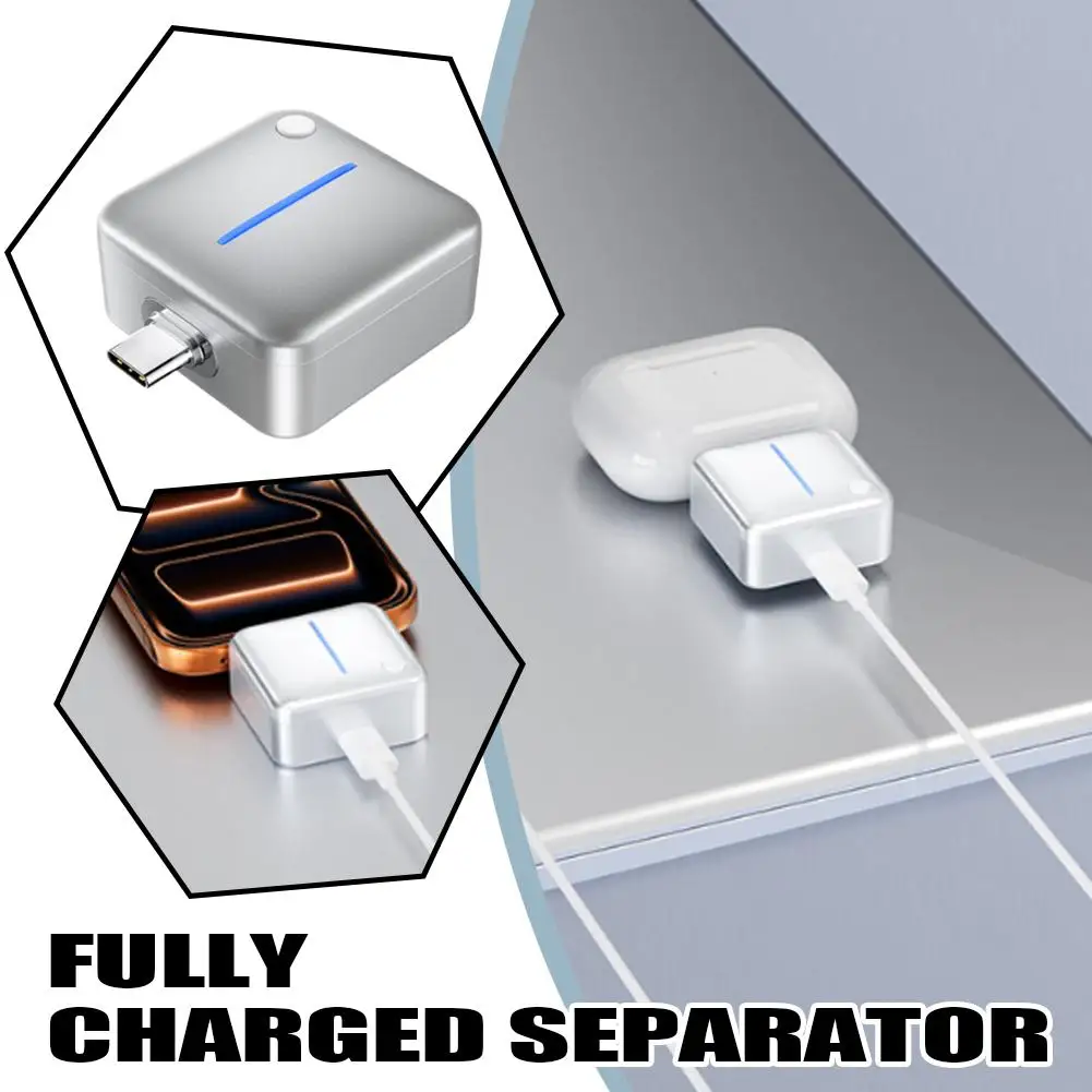 AI Smart Full Charge Disconnecter Type C Overcharge Protector Auto Disconnect Battery Saver Dual Mode Universal Device Adapter