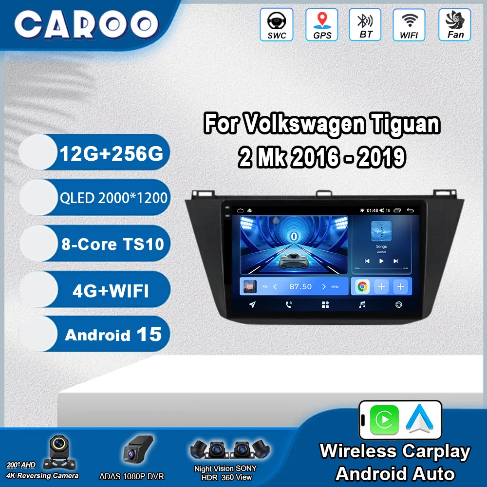 

Android 15 For Volkswagen Tiguan 2 Mk 2016 2017 2018 2019 Auto Radio Multimedia Video Player Navigation Stereo GPS No 2din WIFI