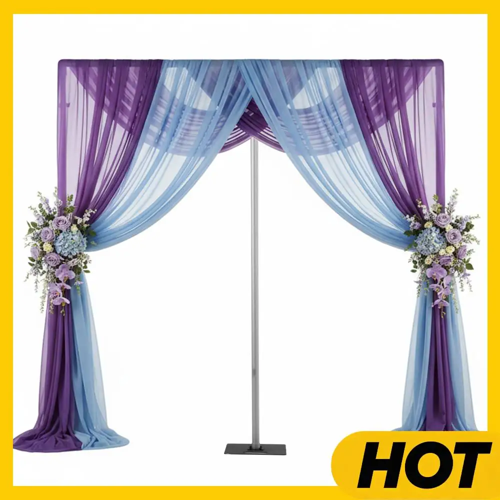 

Стойки для фотофона 118x236 дюймов с двойной перекладиной и металлическим основанием, регулируемые по высоте, для вечеринок, дней рождения, свадеб