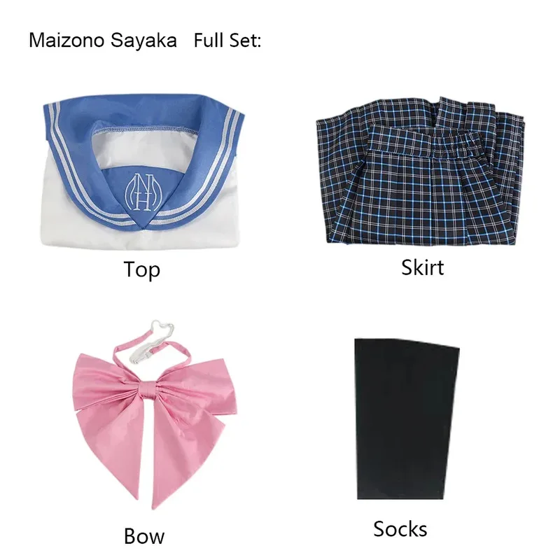 Kostum Cosplay Danganronpa Maizono Sayaka 2025 Seragam Sekolah Wanita Set Rok Pakaian Karnaval Pesta Halloween