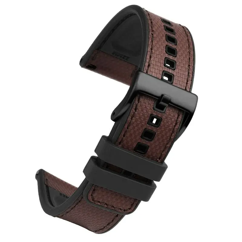 Correia de silicone para homens, fivela de aço inoxidável, acessórios elegantes para relógios, borracha de alta qualidade 20mm 22mm 24mm