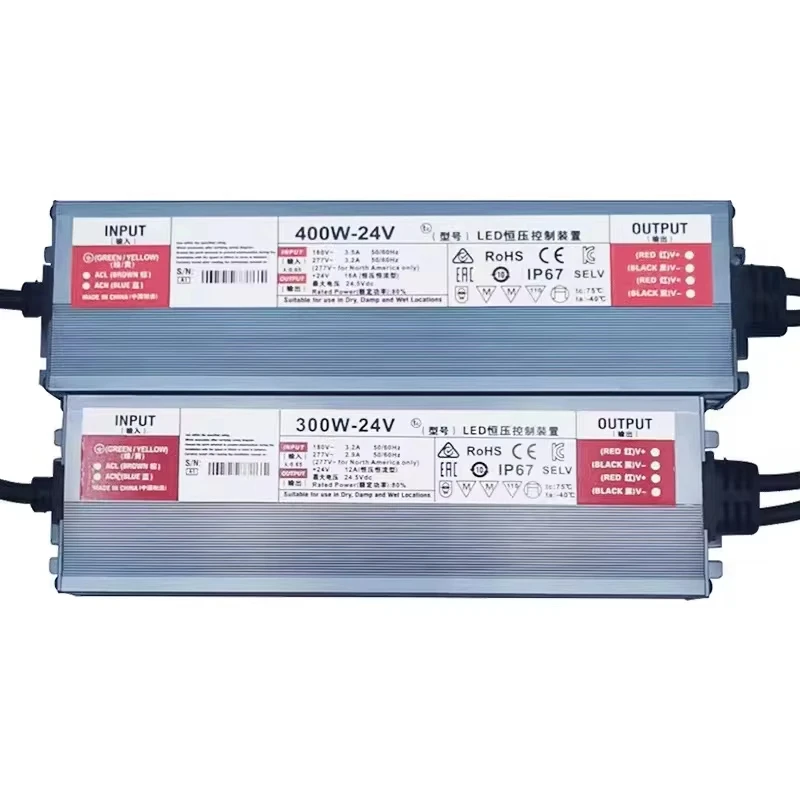 Trasformatori di illuminazione impermeabili per esterni AC 220V a DC 12 V 24V alimentatore Driver LED 24W 36W 60W 100W 150W 200W 300W 600W