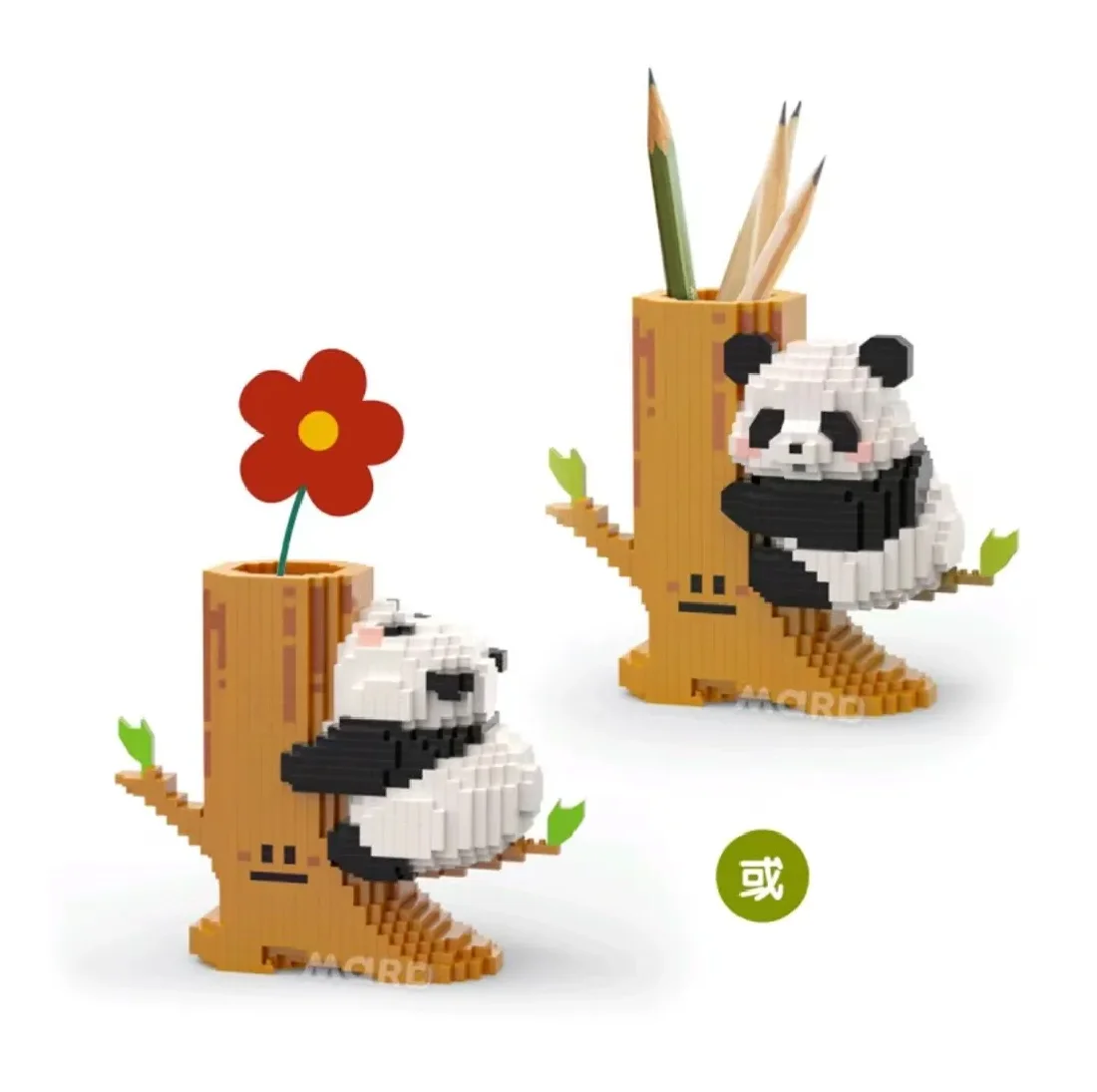 Cute Panda Model Blocks Educational Assembled Mini Bricks Toys Office Pen Holder Kawaii Panda Tabletop Ornaments DIY Gifts