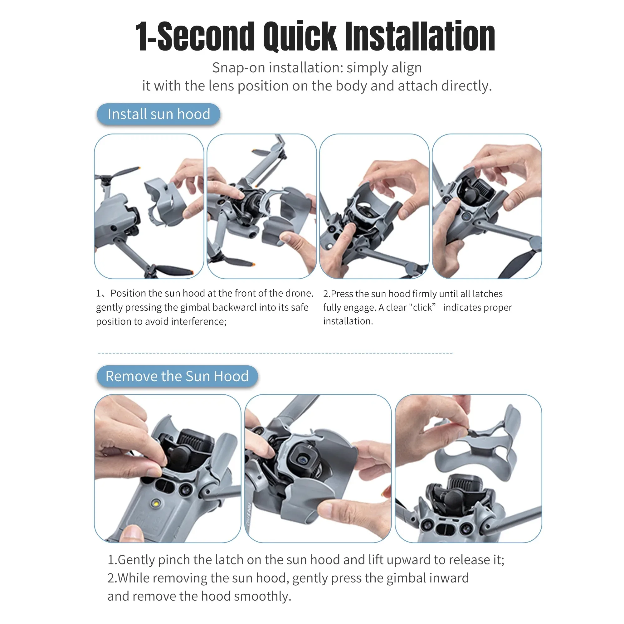For DJI Mini 5 Pro Lens Hood Gimbal Protective Cover Anti‑Glare Sun Shade Anti‑Scratch Dustproof Aerial Shoot Modified Drone