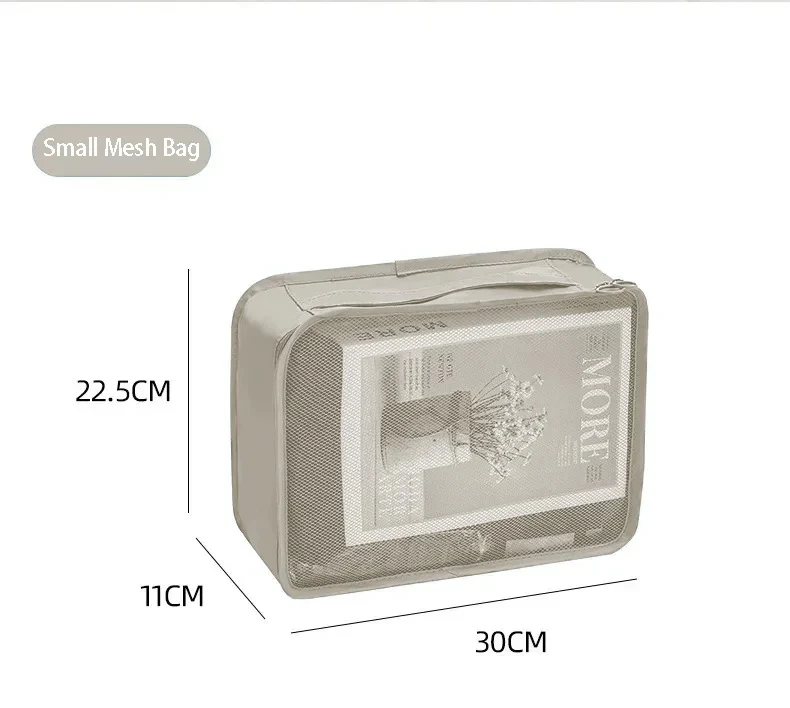 7/10 Teile/satz Reise Veranstalter Lagerung Taschen Koffer Verpackung Würfel Fällen Tragbare Kleiderschrank Gepäck Kleidung Schuh Beutel Falten – Detail 8