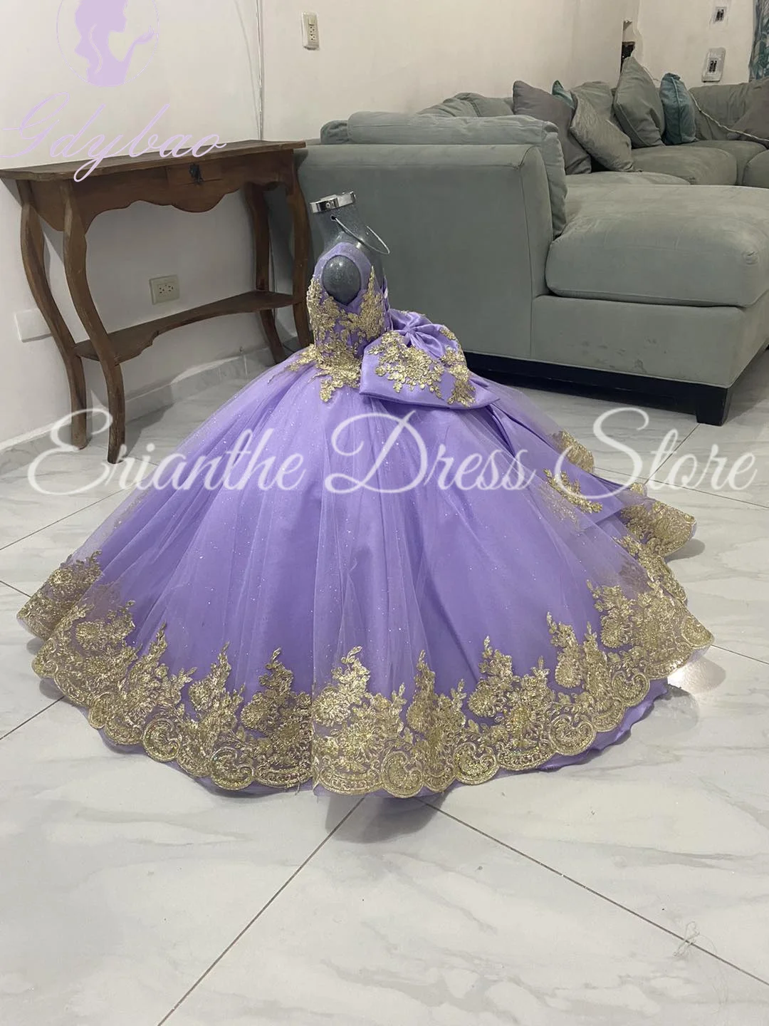 

Сиреневое платье принцессы с цветочным узором для девочек на свадьбу, тюлевое платье с аппликацией и бисером, пышное детское бальное платье для дня рождения, первого причастия на заказ