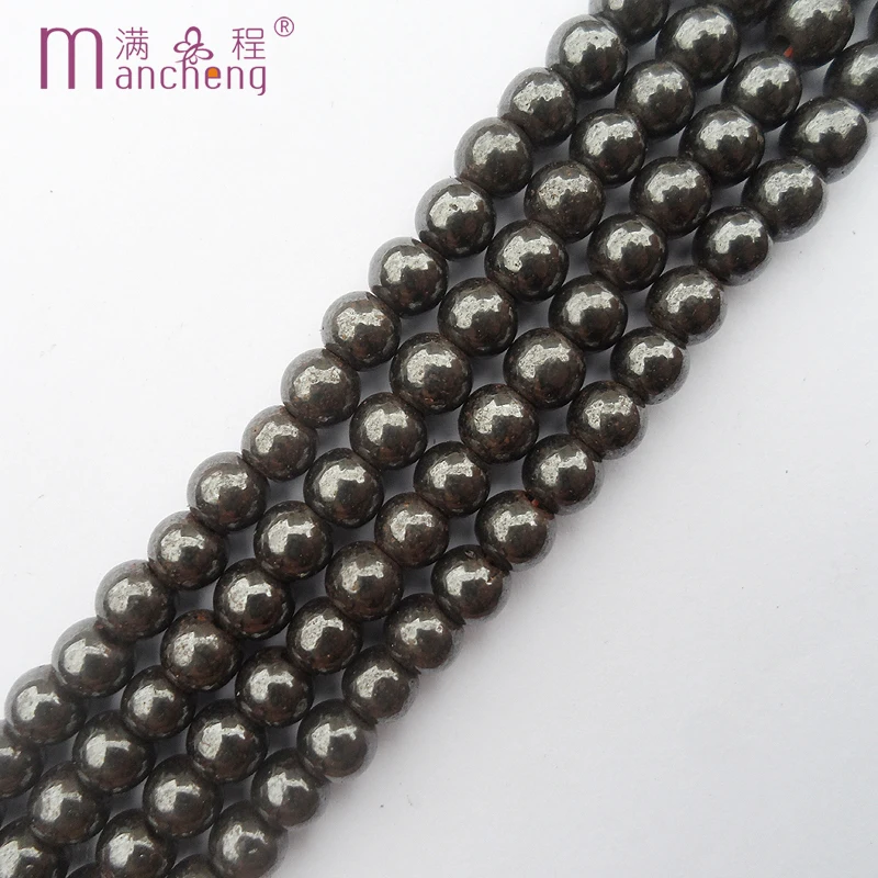 fnaf 6MM Natural stone black magnetic Hematite beads Round haematite stone Loose Beads making jewelry Accessories 70-73 bead