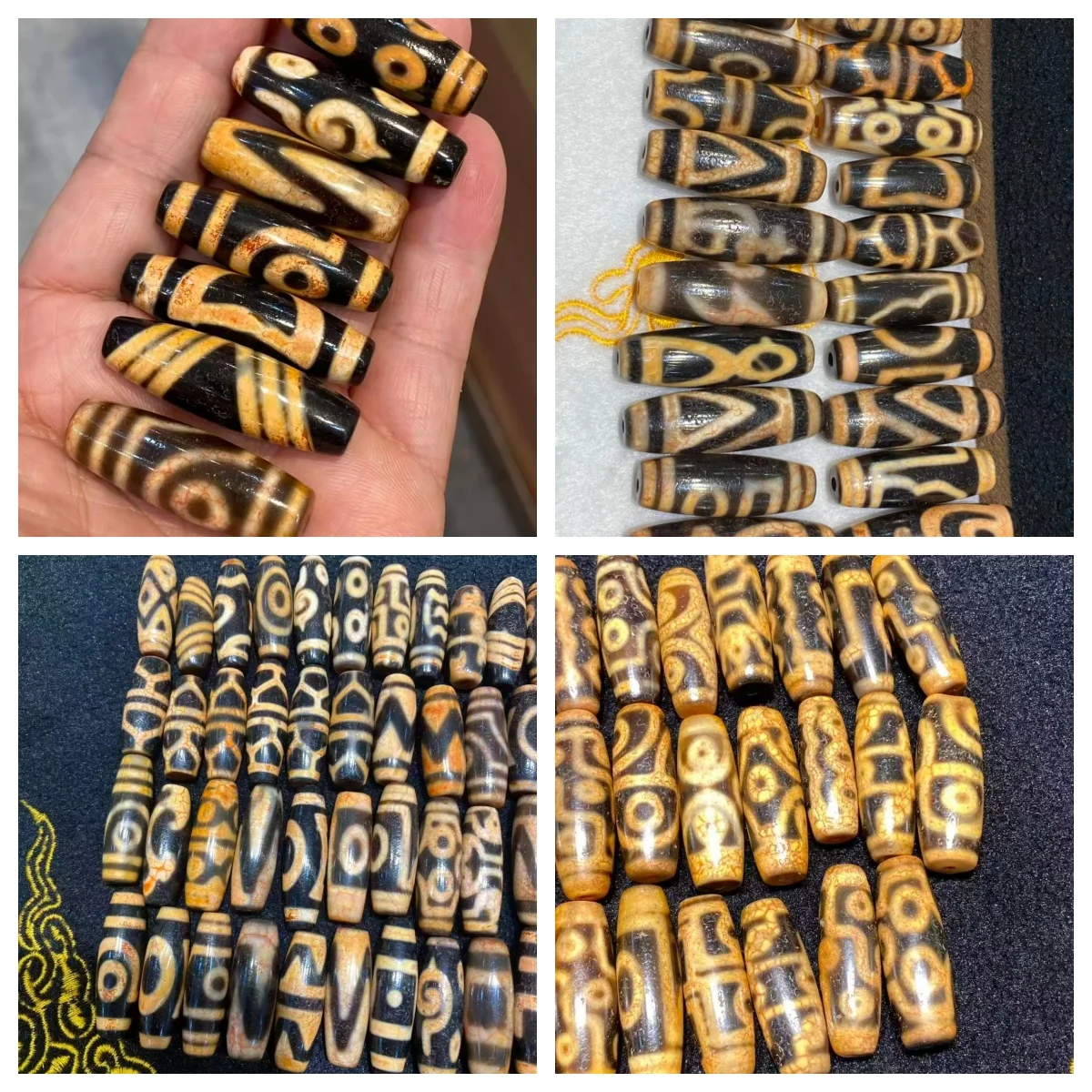1pcs/lot Special rare yellowish Taiwan-crafted agate Dzi bead dragon pattern bloodline veins shrinkage dried bead