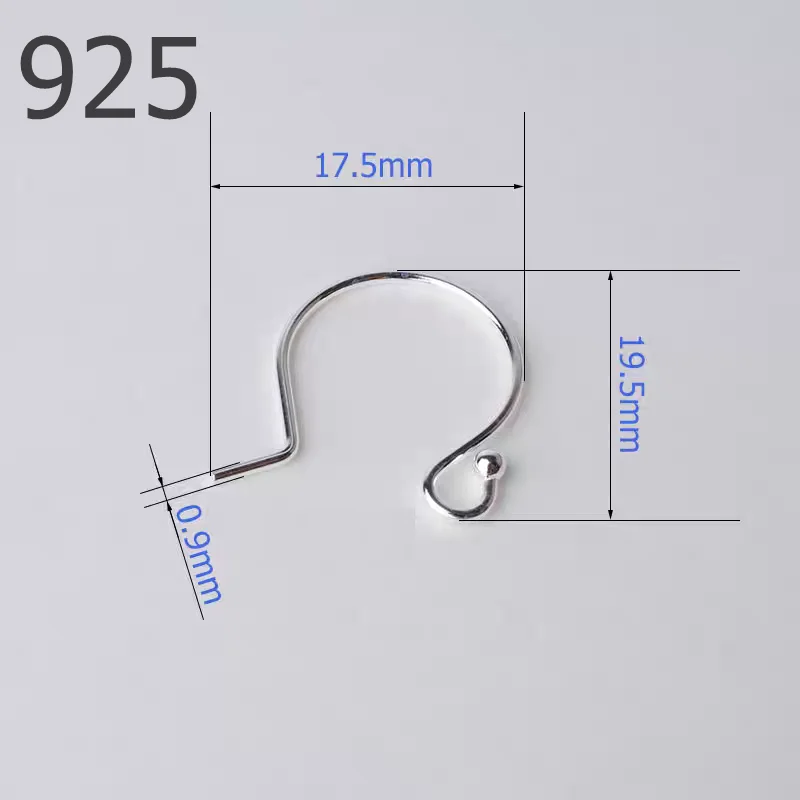 

2pcs ear hook solid 925 sterling silver earring wire hooks with ball sterling silver DIY earring findings components