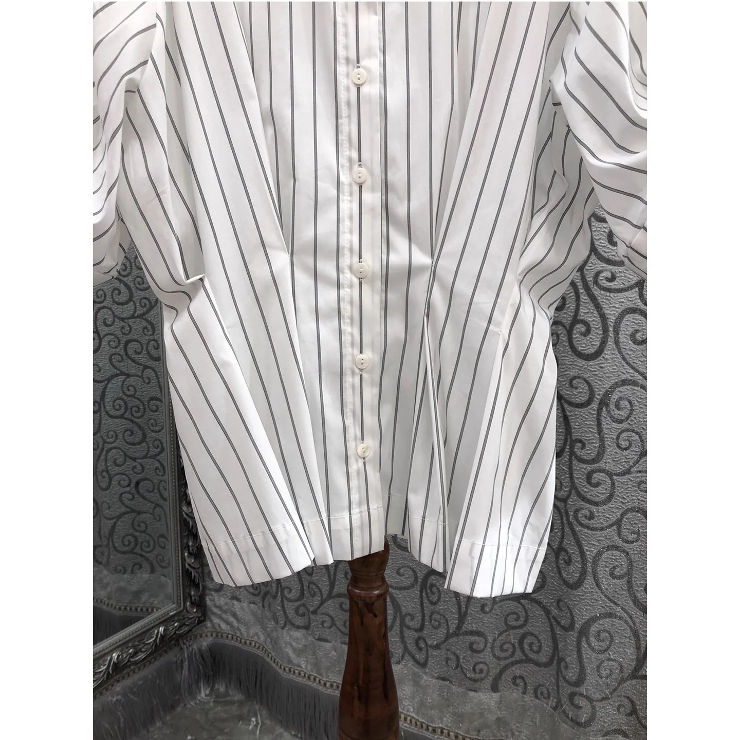 High Quality New Women's Shirt 2025 Autumn Lady Sequined Embroidery Single Button Long Sleeve Casual Loose White Shirt Female