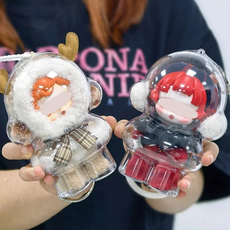 

1-5PCS Transparent Protective Case Portable Organizer Box Dust Protective Cover for SKULLPANDA Doll Accessories