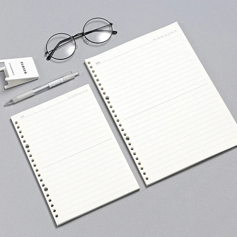 A6/A5 Loose Leaf Notebook Refill 60 Sheets Spiral Binder Inner Page Grid Blank Line Diary Agenda Planner School Office Supplies