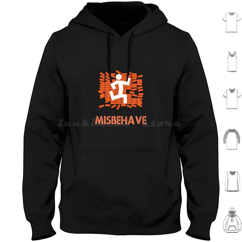 

Misbehave * Uncooked Hoodie Cotton Long Sleeve Bad Behavior Bad Behavior Dominance Incorrect Appalling Sm Sadomaso Dominatrix