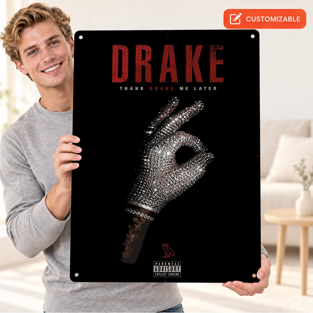 Drake Thank Me Later Textured Metal Poster Customized Aluminum Sign Minimalist Album Wall Art For Record Store Listening Area