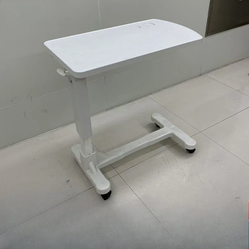 

Mobile dining table board hospital nursing home ward carbon steel liftable board ABS mobile dining table board mute wheel