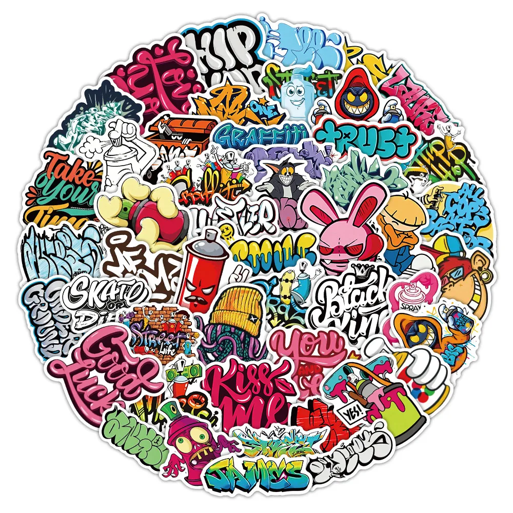 50 Stück Coole Graffiti Street Art Aufkleber für Laptop, Skateboard & Wasserflasche Deko Giajar Sticker Store – Detail 11
