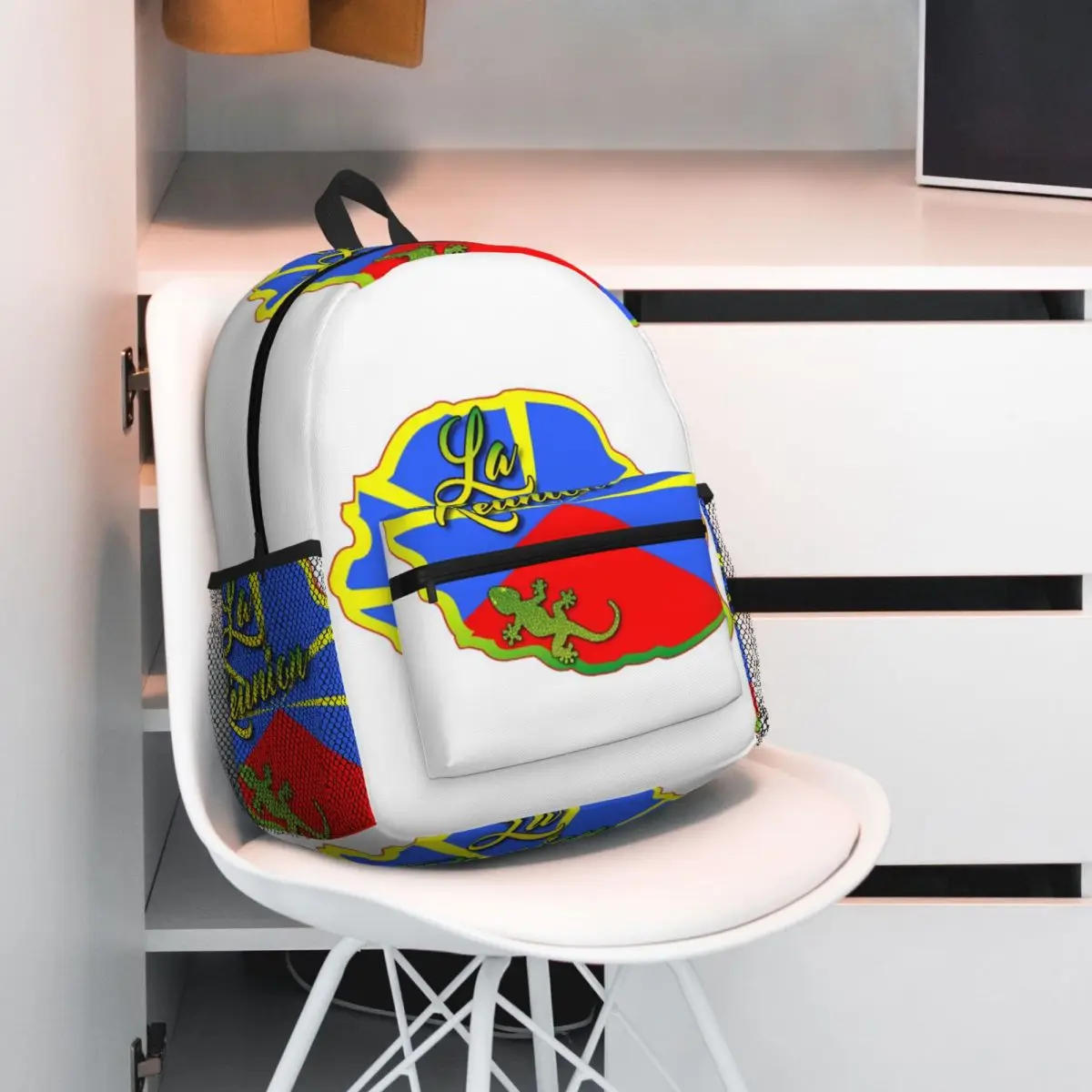 Reunion Island 974 Backpack Daypack Large Capacity Boys Girls BookBag School Bag Shoulder Bags for Men Women