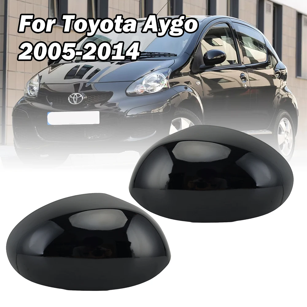 

Side Rearview Mirror Cover Cap For Toyota AYGO 107CC For Citroen C1 2005-2014 Bright Black With Buckle Exterior Caps Accessories