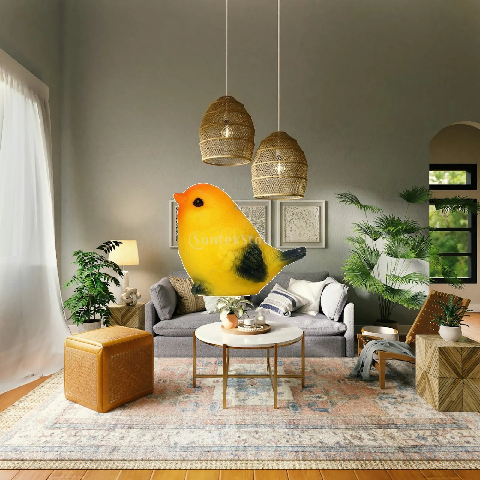 Miniature Decor Resin Bird Lifelike Sparrow Figurine Miniature Accessories for Dollhouse Scenes Terrarium Decoration and Pots