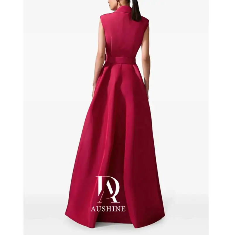 Aushine Customized Birthday Evening Dress Floor Length Sleeves Summer Elegant Wedding Party Gowns For Women Arab 2024