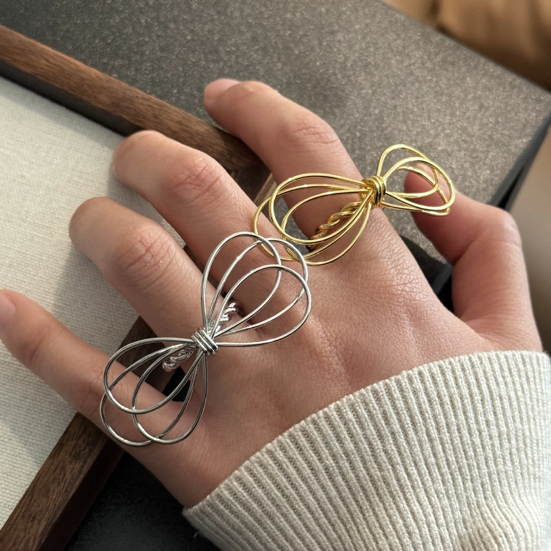

Elegant Knot Ring for Women Multi-Layer Geometric Trendy Index Finger Ring Fashionable Jewelry Accessory