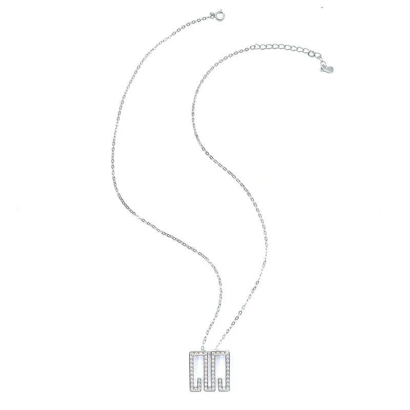 

Minimalist 925 Sterling Silver Geometric Hollow Diamond Necklace Dainty for Girlfriend Friends Christmas Birthday Party Gift