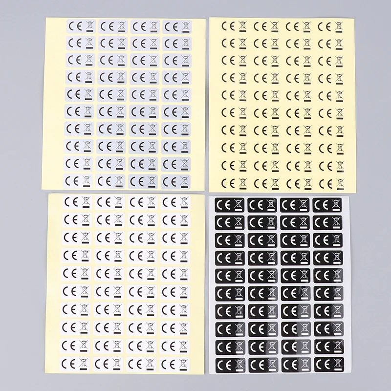 Europe Union Standard CE Trash Bin Label WEEE Recycling Logo Transparent Self-adhesive CE Sticker 1000PCS