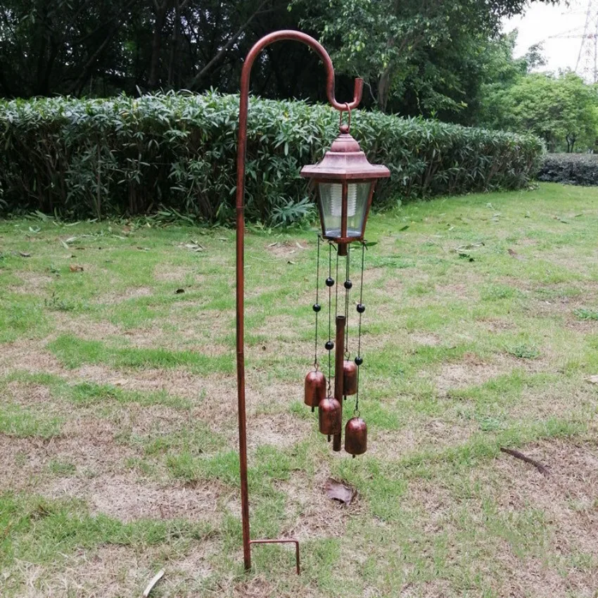 

Retro Solar Lights Wind Chime Garden Decor Cottage Solar Lamp Hanging Outdoor Waterproof Solar Hexagonal Wind Chime Garden Light