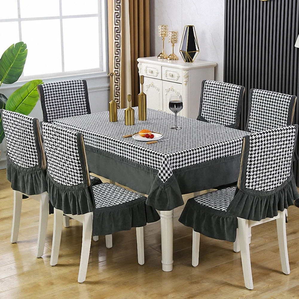 Stylish Elegant Lattice Tablecloth for Dining Table High Quality Chair Cover Table Cloth for Home Wedding Party Decoration