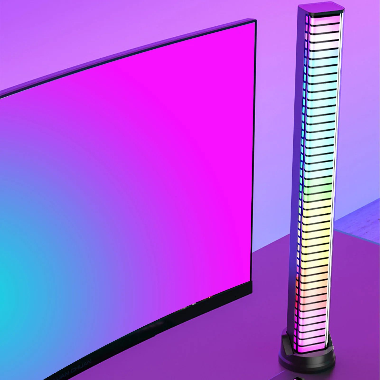 

Pickup Rhythm Lamp Bar Multiple Modes Color RGB Light Bar 200mAh Battery Mobile APP Control Noise Reduction for Live Streaming