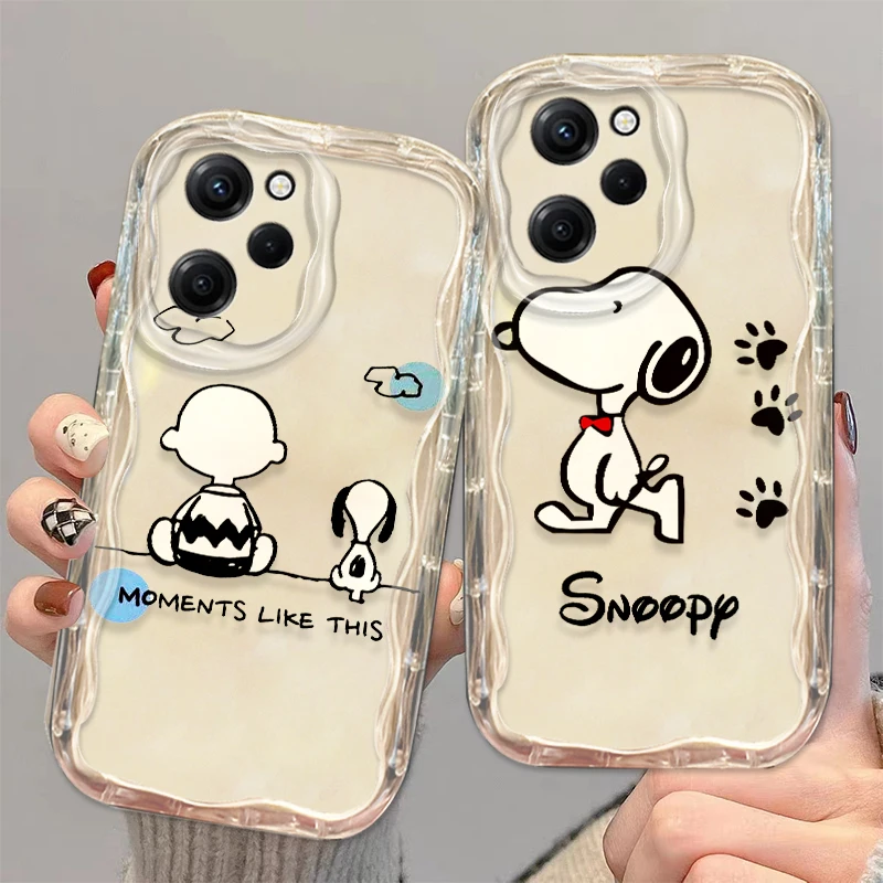 Snoopy Lively Cool For Xiaomi Redmi Note 13 12 12S 11S 11 10 9 8 10A 9C Pro Plus 5G Wave Oil Funda Phone Case