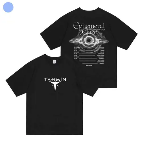 TAEMIN Ephemerl Gaze 남녀공용 순면 티셔츠, 디지털 프린트, 편안한 면 티셔츠, 주변 같은 스타일, 패션 