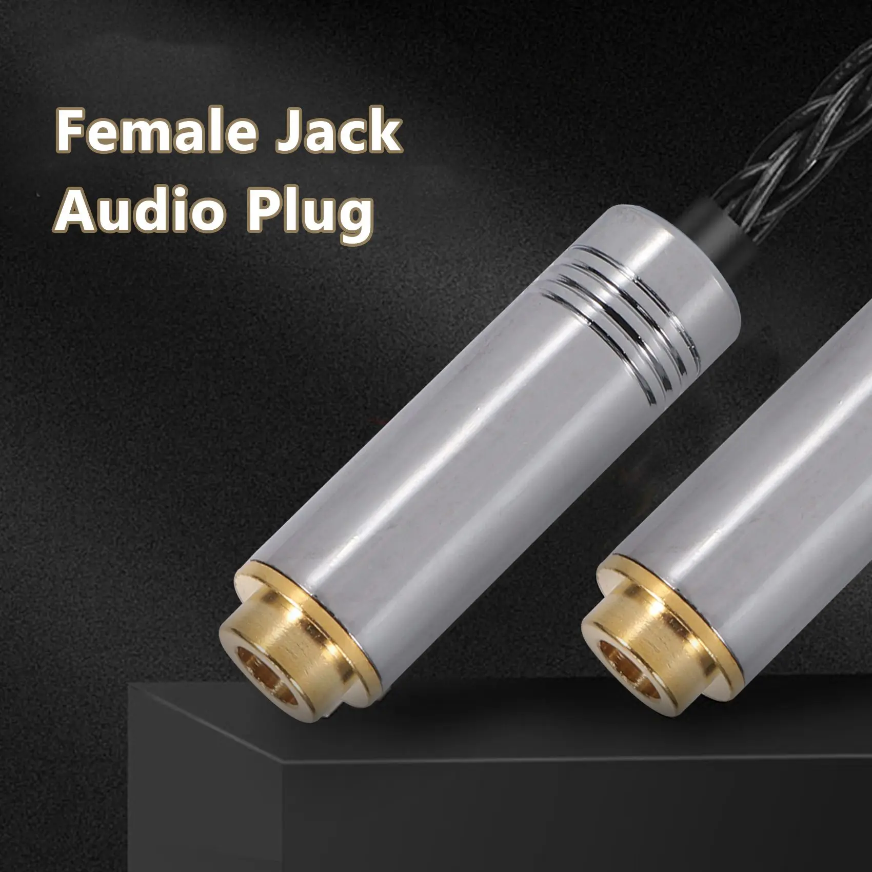 Female Jack Audio Plug Balanced Stereo Earphone 4.4mm 5 Pole Metal Adapter Wire Connector for Headphone Silver HOT