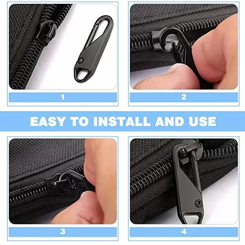 20 Pcs Zipper Slider Puller Instant Zipper Repair Bag Replacement Bad Buckle Travel Bag Suitcase Zipper Head DIY Sewing Craft