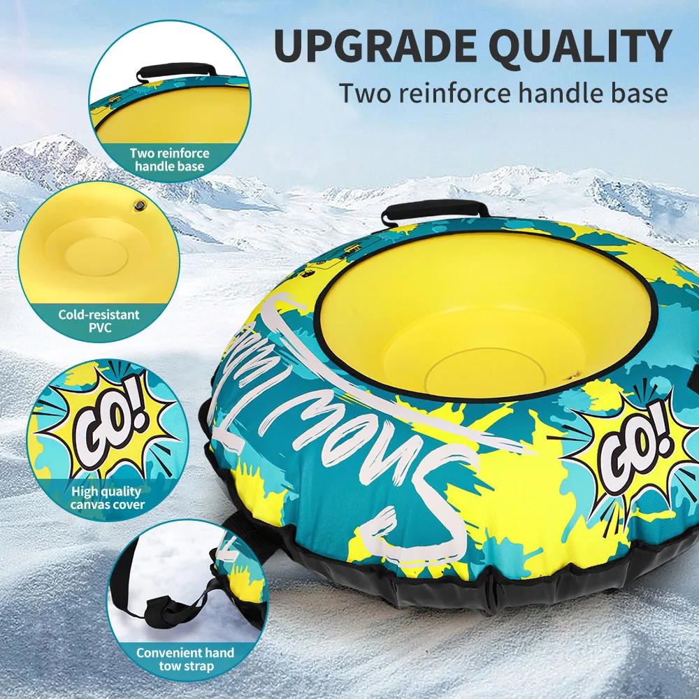 Kenpuaz ترقية جديدة نفخ سلامة أنبوب الثلج الدائرية الشتاء مقاوم للماء رشاقته بولي كلوريد الفينيل أكسفورد غطاء من القماش مقبض القطن اللؤلؤ #5