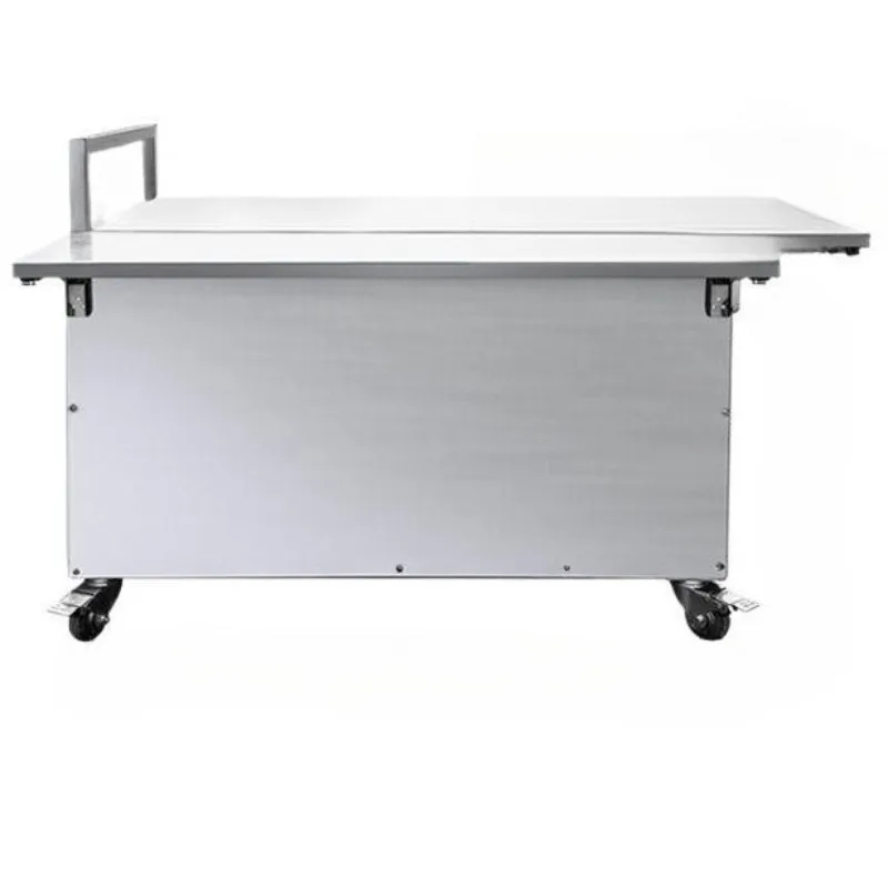 Foldable wheeled stall cart, multi-function, mobile stainless steel cart c