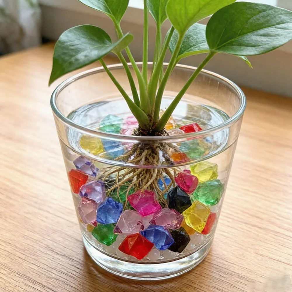 20Pcs Glass Crystal Stone Flower Bottle Decoration Fish Tank DIY Game Artwork Colorful Crystal Stone Children's Toys Ball