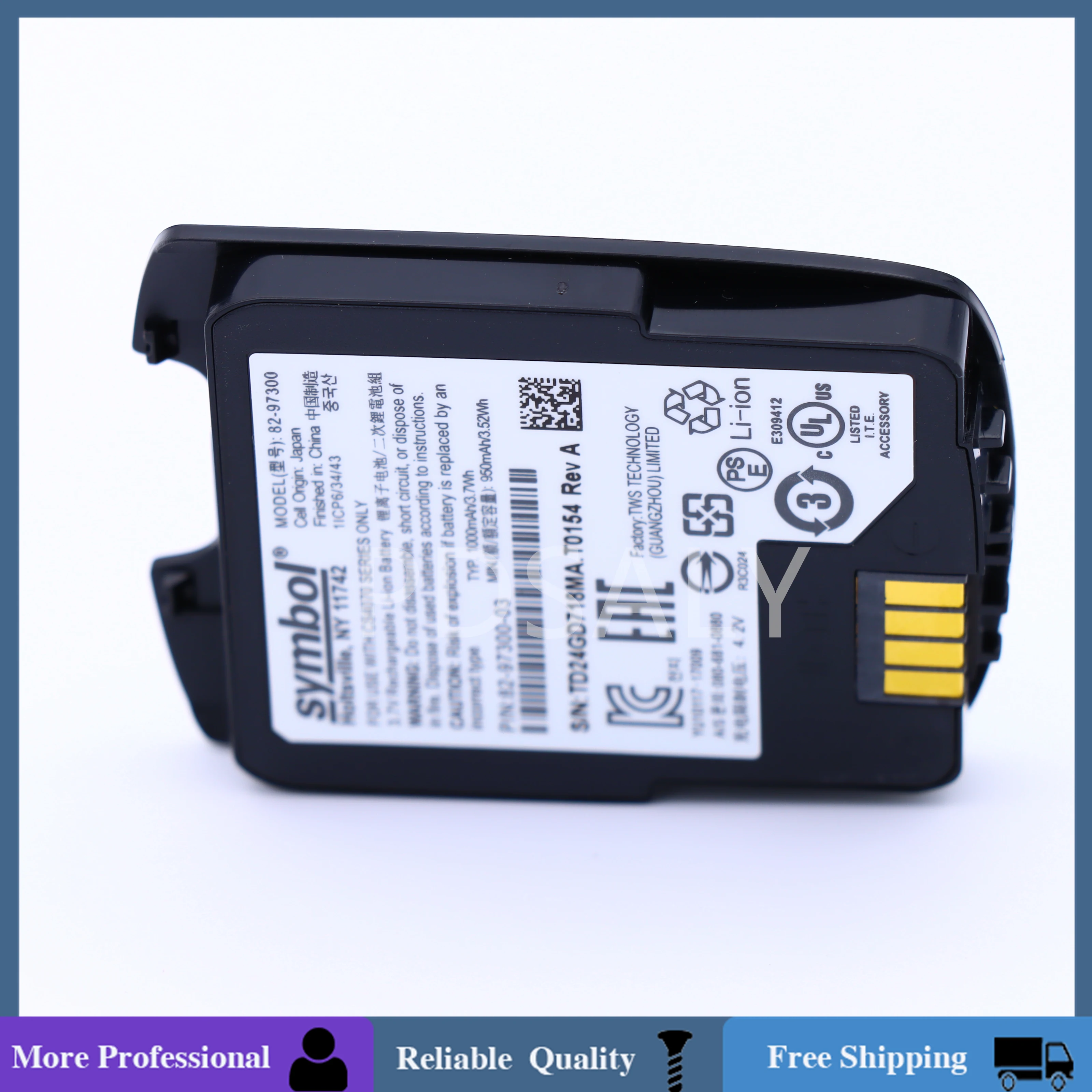 แบตเตอรี่แบรนด์ใหม่สำหรับ Motorola CS4070 Series 82-97300-03 950mAh