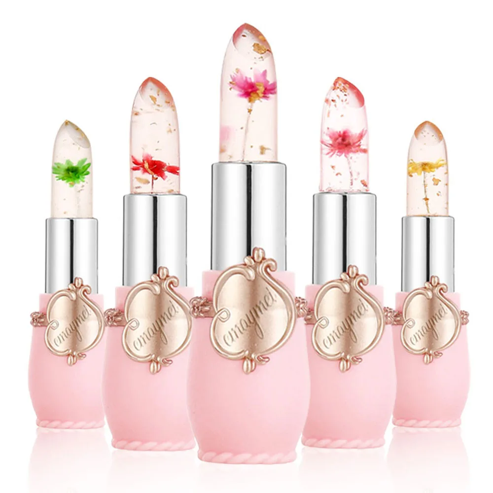 6 Colors Flower Transparent Lipstick Lasting Moisturizer Crystal Jelly Lipsticks Temperature Color Changing Lip Balm Lips Makeup