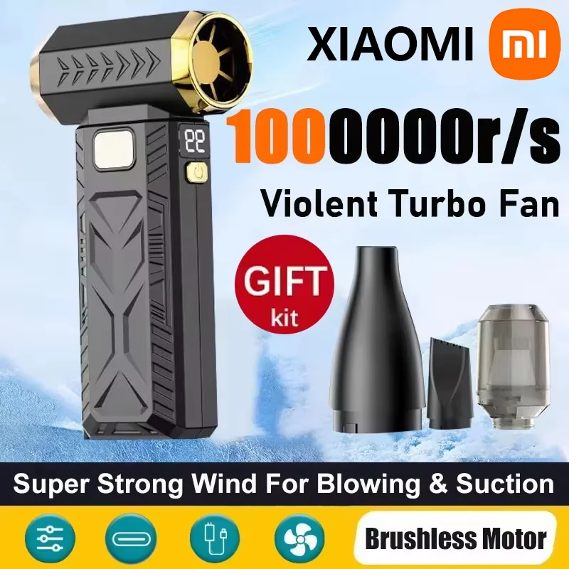 

Xiaomi 2-в-1 Violent Fan 1000000RPM Супер мощный воздуходувка Сильный ветер Вакуумный всасывающий всасыватель для очистки пыли Бесщеточный Новый