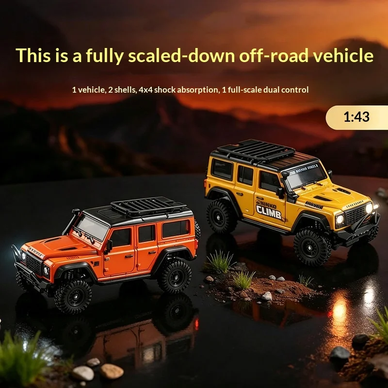 

Himko 1 43 Scale 4WD Remote Control Climbing Off Road Car Mini Full Proportional Dual Control Shock Absorption Desktop Crawler