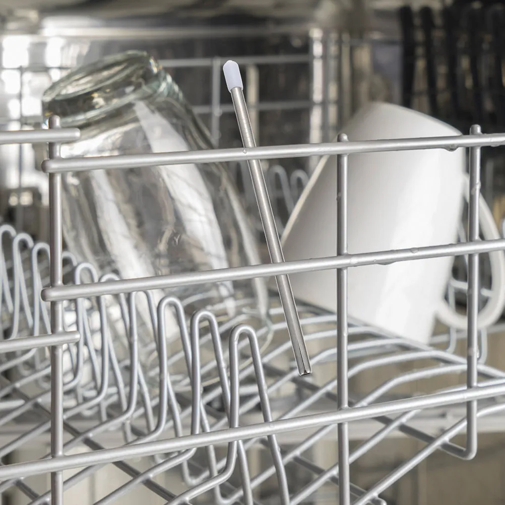 6Pcs Stainless Steel Dishwasher Bottle Holder Drain Rack Rods Easy Installation Insert Sticks for Glass Bottles Cups Drying Rack