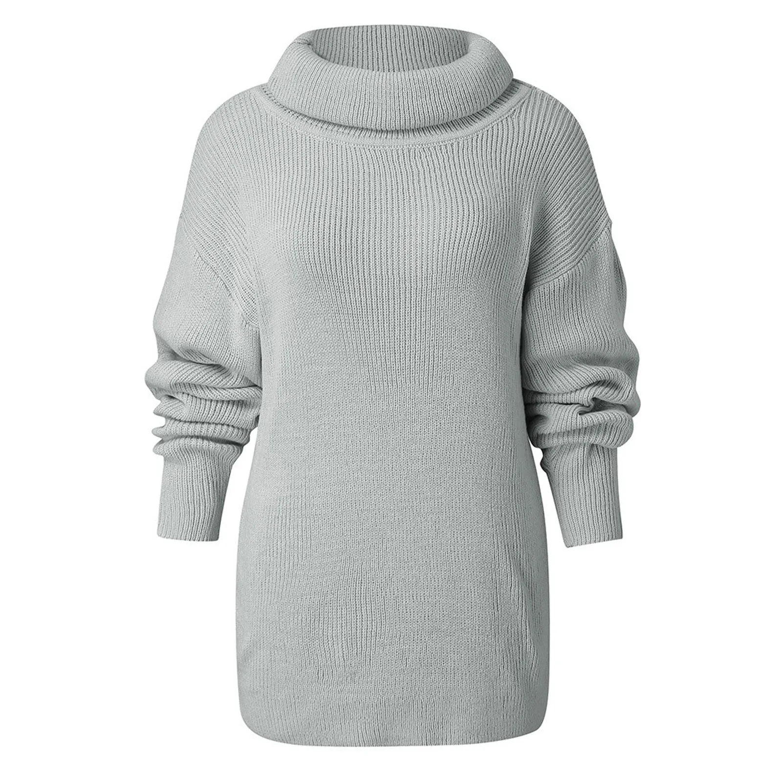 2024 Women Sweater Oversized Turtleneck Pile Collar Autumn Winter Long Sweater Loose Pullover Stretchy Knitwear sueteres свитер